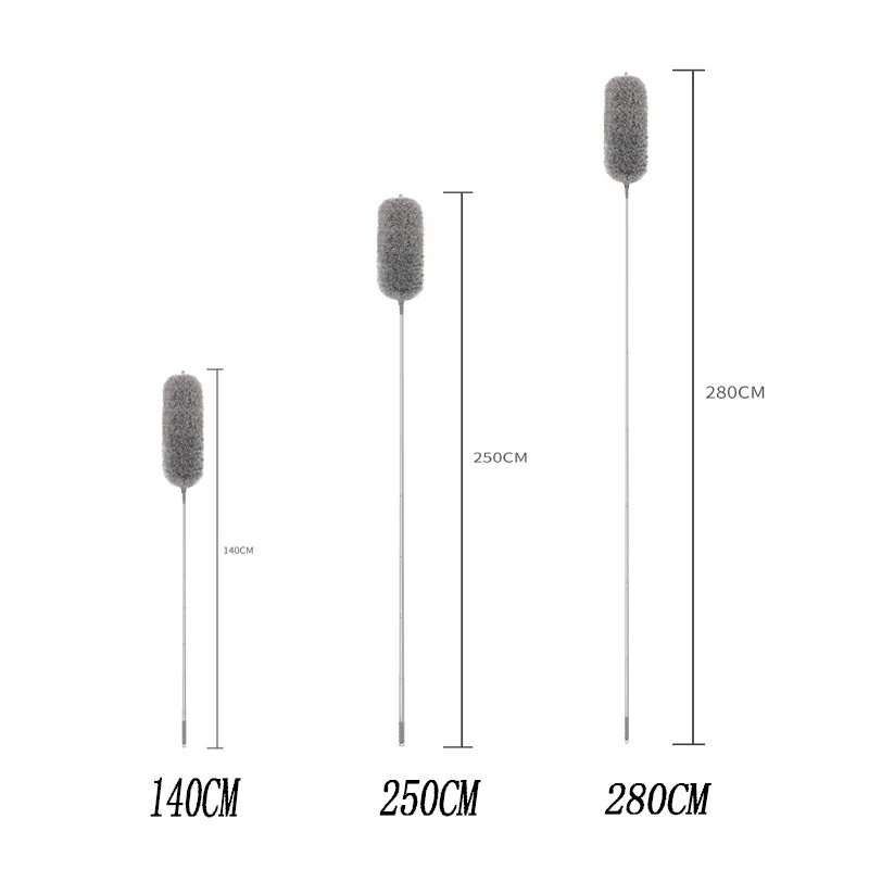 Extra-Long Retractable Duster with Bendable Head Washable Dust Brush for High Ceilings Fans Furniture Car Reusable Cleaning Tool