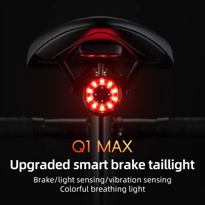 

ROCKBROS велосипедные фонари с интеллектуальным датчиком для горных и шоссейных велосипедов, задний фонарь для велосипеда, стоп-сигнал и сигнальная лампа для ночной езды