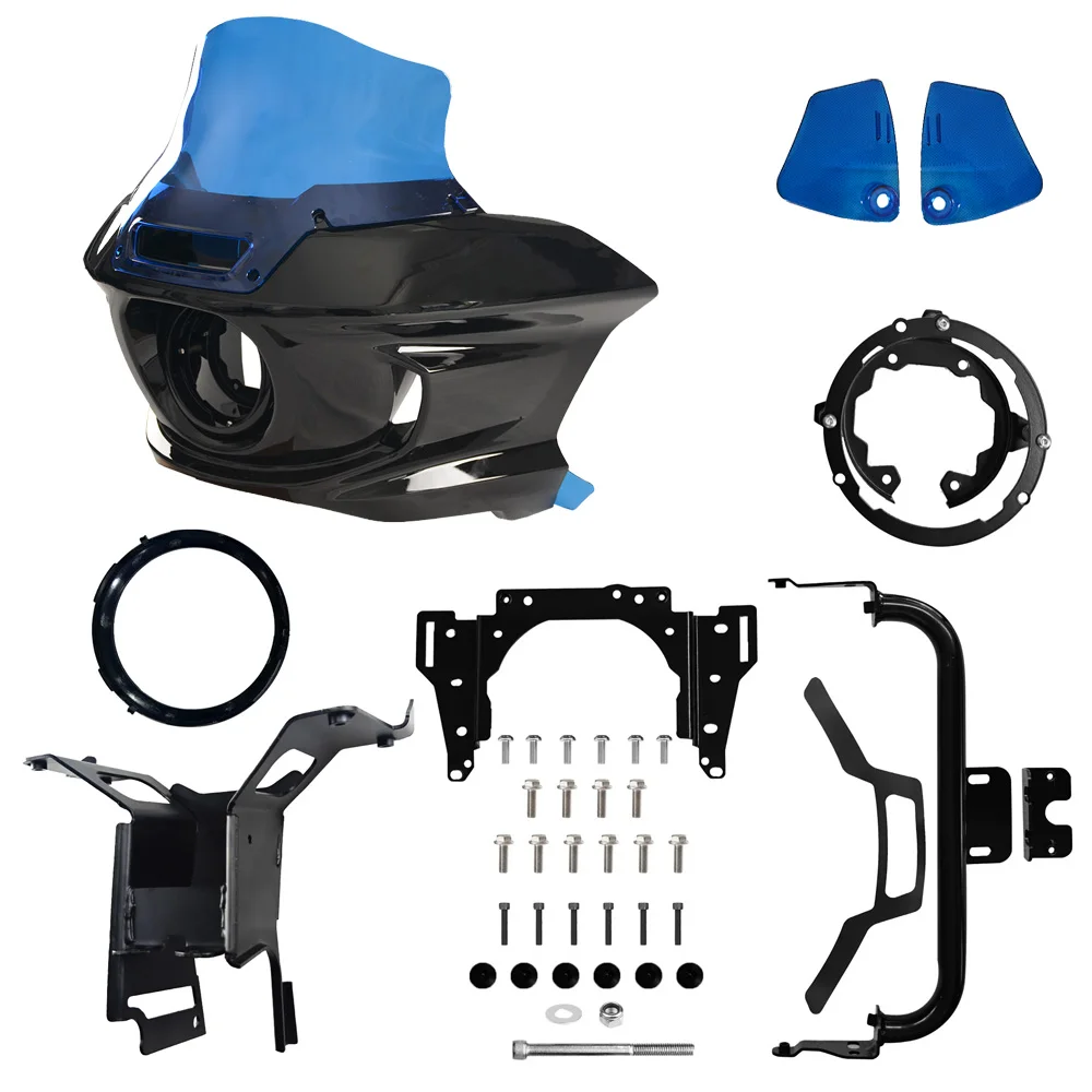 

Motorcycle ST Style Headlight Fairing 6.5" 8.5" Windshield Bracket For Harley Softail M8 FXLRS FXLR Low Rider Low Rider S 2018UP