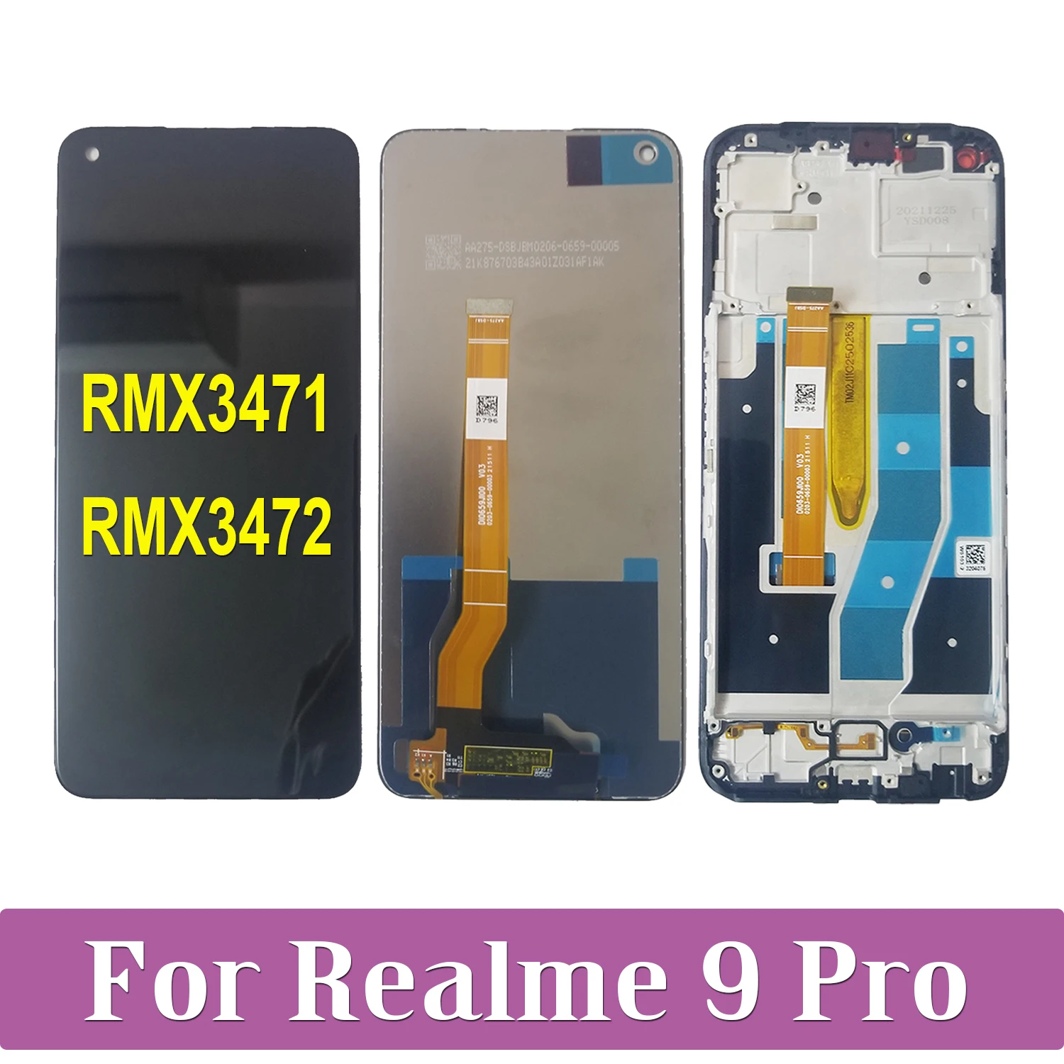 For OPPO Realme 9 Pro 9Pro RMX3471 RMX3472 LCD Touch Screen Digitizer Assembly For Realme9 Pro Display 6.6''