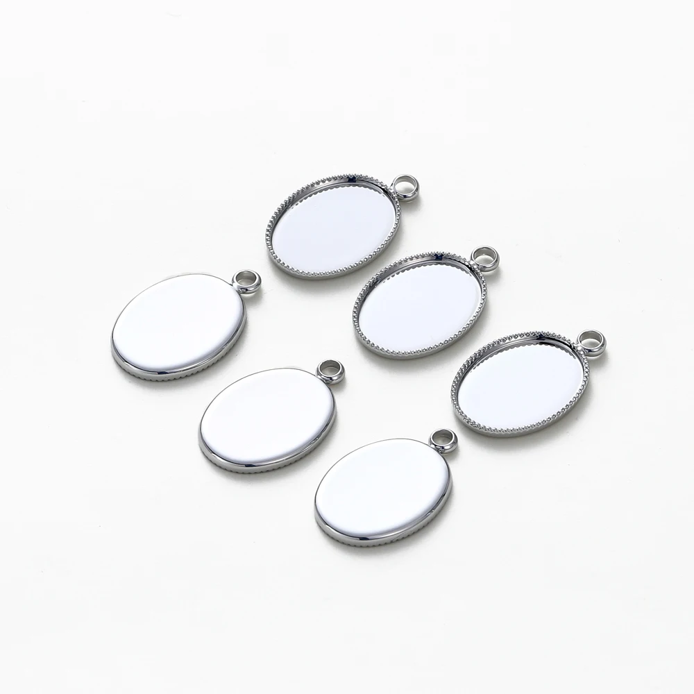 10 stks/partij 14K 18K Vergulde Cabochon Met Gat Hanger Basis Blank Lade Bezel DIY Handgemaakte Hanger Sieraden maken Bevindingen