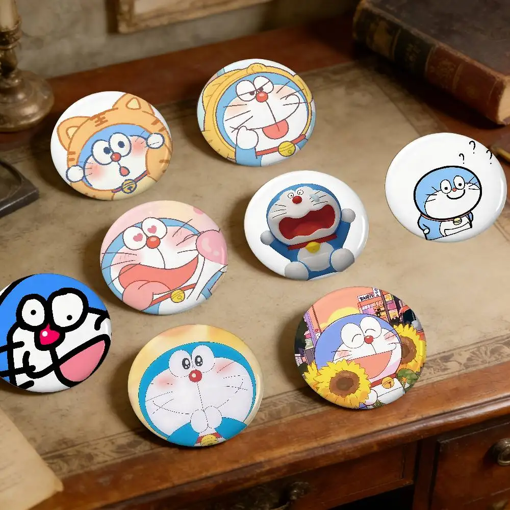 Cartoon D-Doraemon Exquisite Tinplate Brooches Sleek Badge Lapel Pins For Bag Accessories Practical Souvenir Gifts