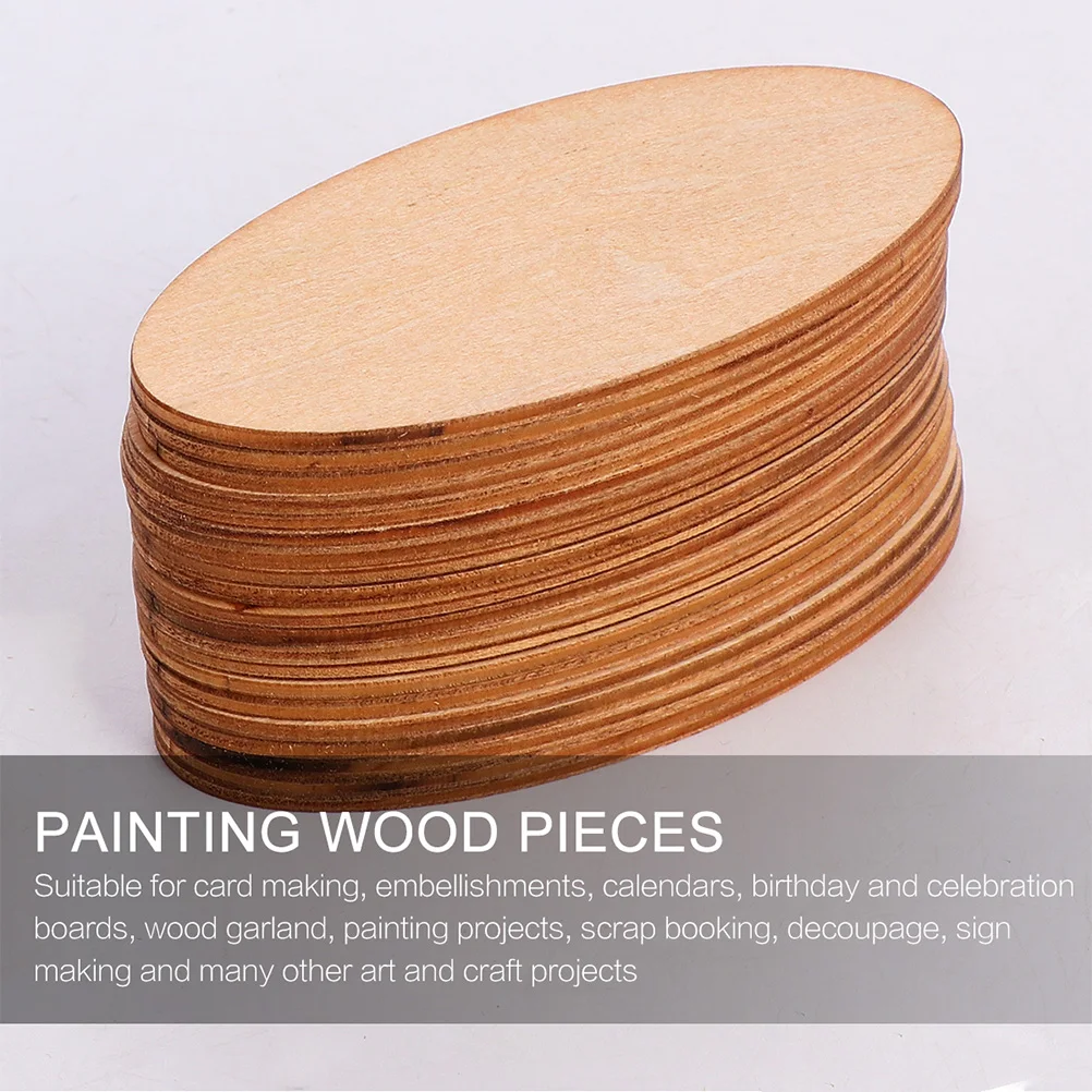 

Oval Shape Cutout Wooden Pendant Unfinished Slices Artificial Cutouts Home Decor