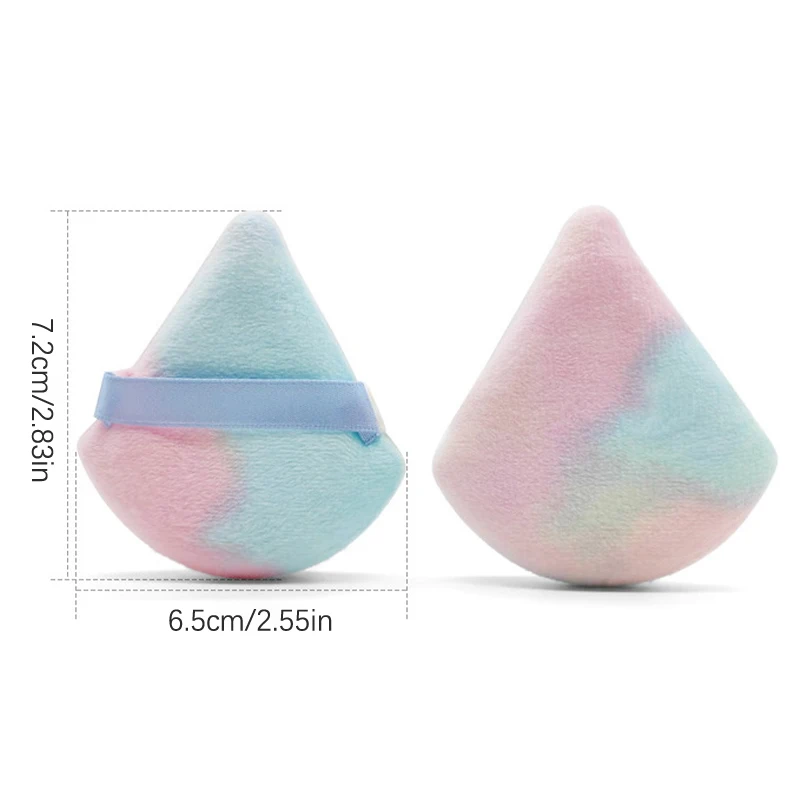 3Pcs Triangle Velvet Powder Puff Flowers Mini Face Makeup Sponge Cosmetics Soft Cotton Face Powder Puff Washable Lightweight