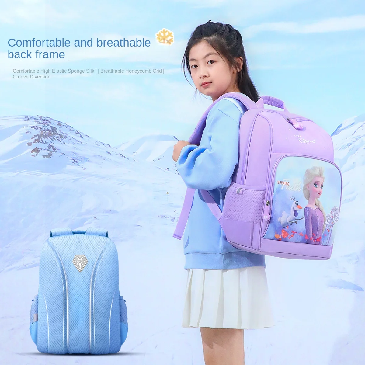 Disney Frozen Girl School Bag Grade 1-3 Elsa Anna Primary Student Shoulder Orthopedic Backpack Large Capacity Light Gift Mochila