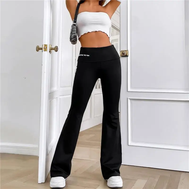 Women's Micro Flared ark Pants Leggings Slim Yoga Pants Other 00% Material Base Layer Pants Autumn 2024 Collection
