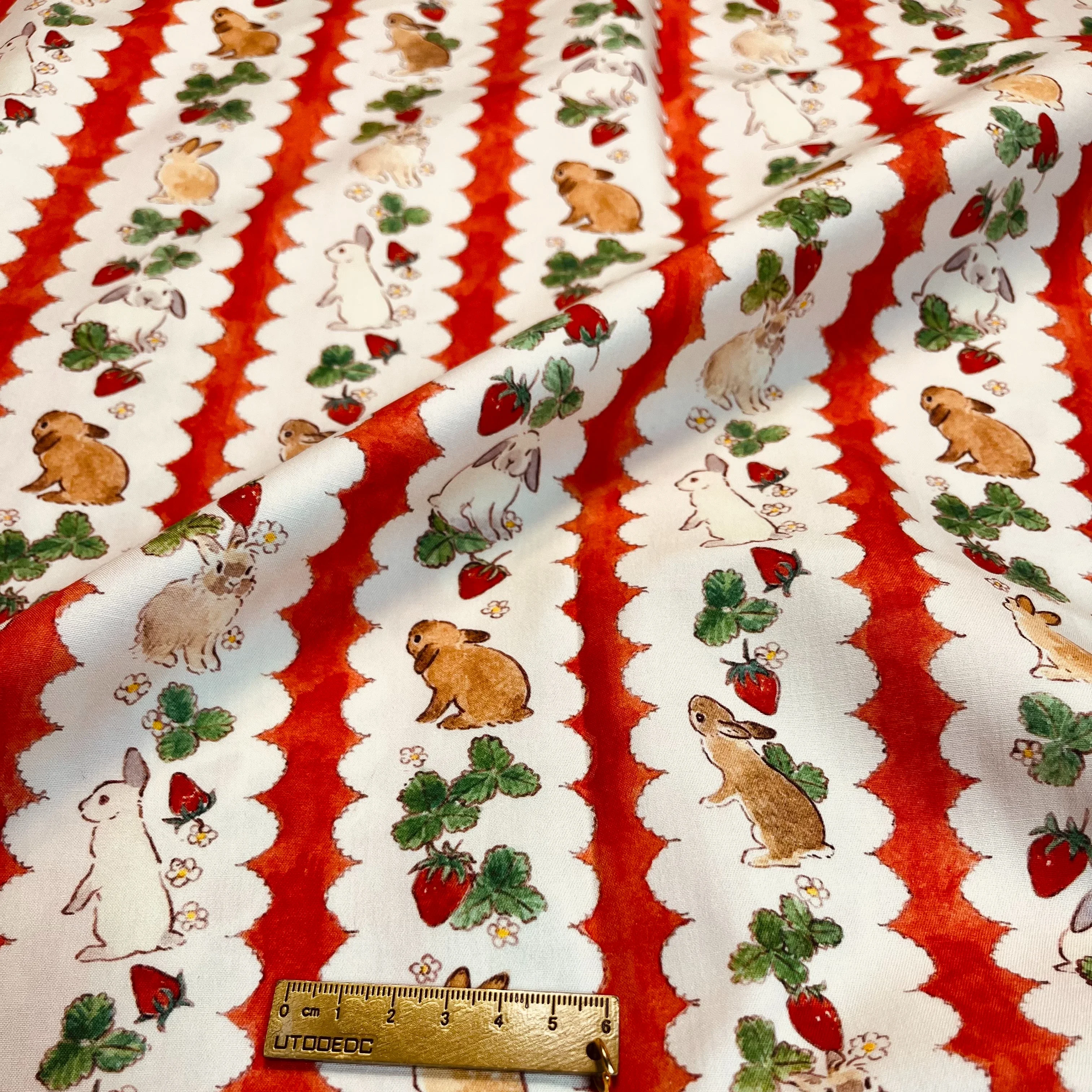145x50cm Digital Vintage Print Rabbit Cotton Fabric, Making Bag Dress Handmade Diy Cloth