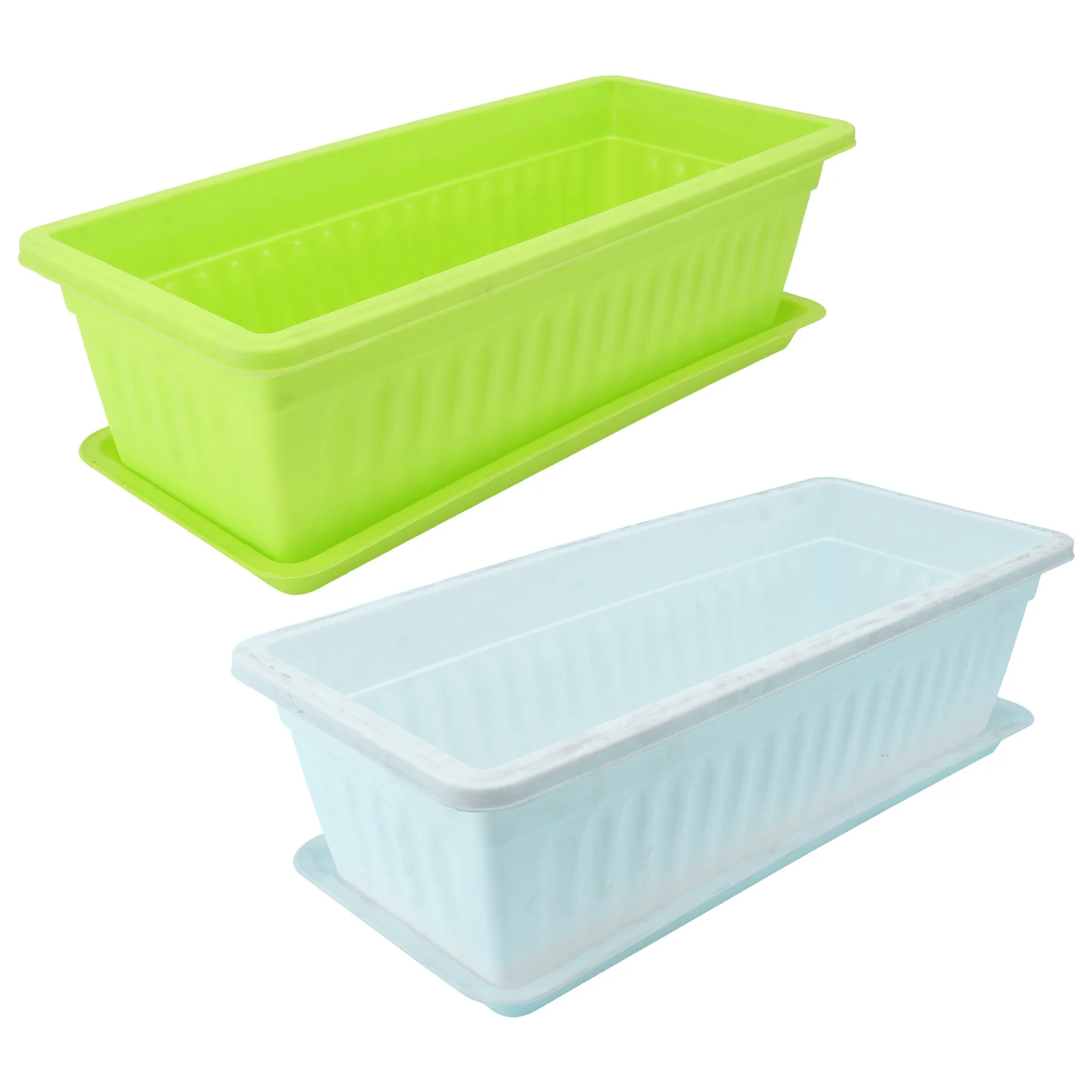 

2 set Plastic Vegetable Planters Rectangular Flowerpots For Balcony Indoor Gardening Breathable Plants Pots Garden Tools