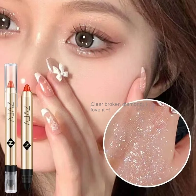 Long-lasting Waterproof Double-Headed Shimmer Eyeshadow Stick/Double-ended Metallic Eyeshadow