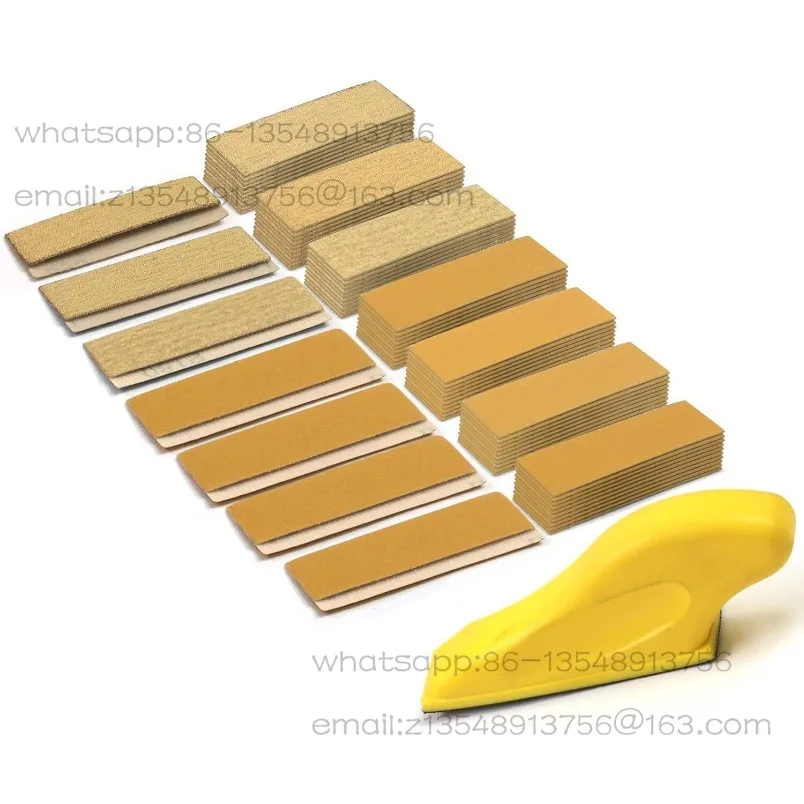 30×93mm Backing Velvet Self-Adhesive Sandpaper 71-Piece Set Manual Pallet Woodworking Grinding and Polishing Combination