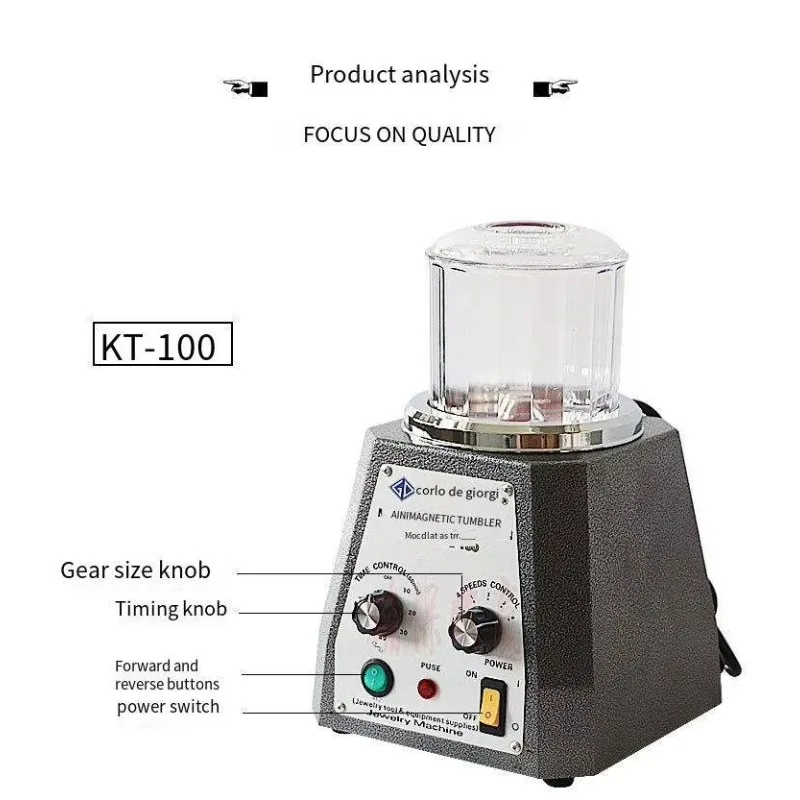 

Hot KT-100 Rotary Jewelry Tools Magnetic Polishing Tumbler Magnetic Polisher Deburring Grinding Machine Mini Metal