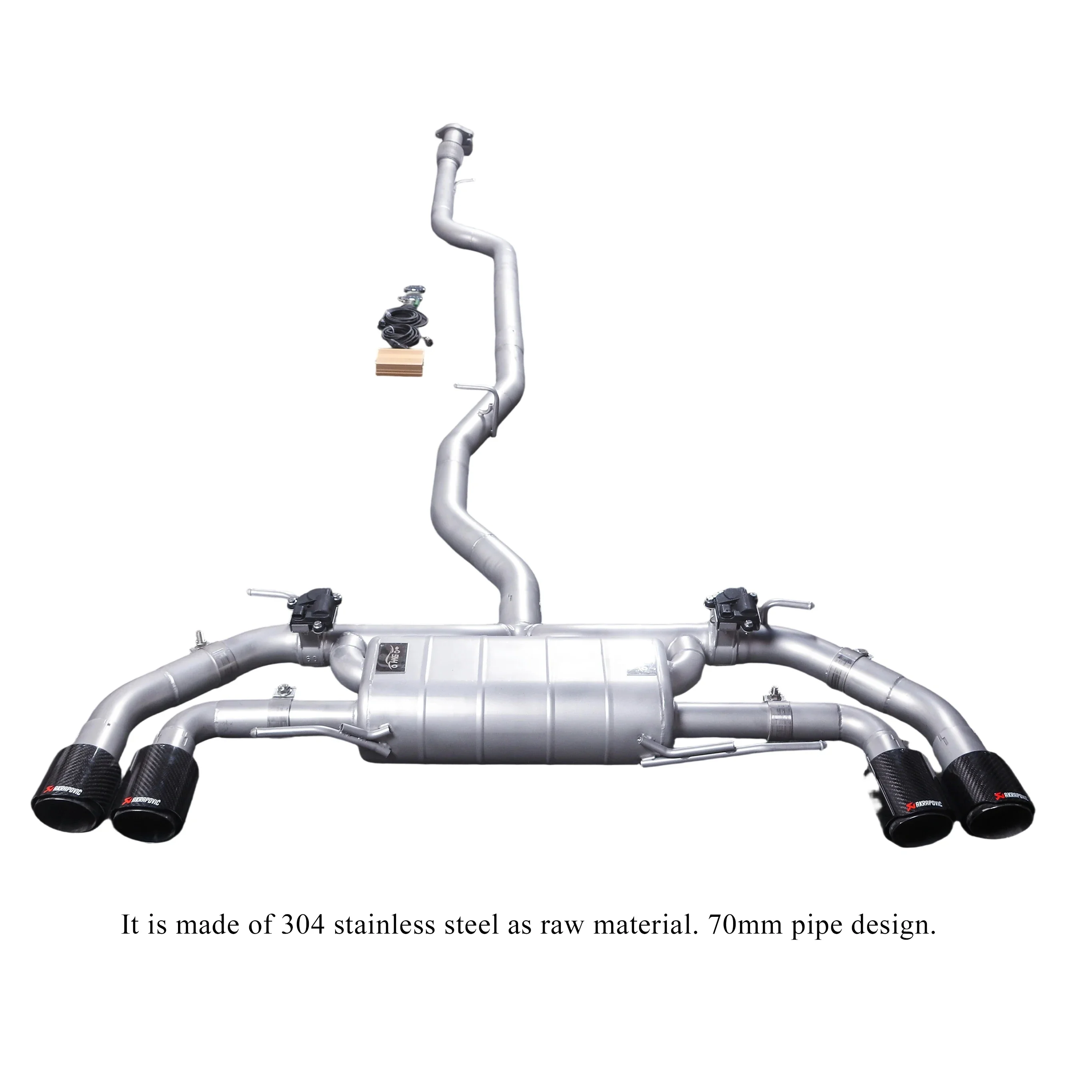 For The 2016-2022 Alfa Romeo Giulia 2.0T Catback Electronic Valve Exhaust System with Four Carbon Fiber Tips