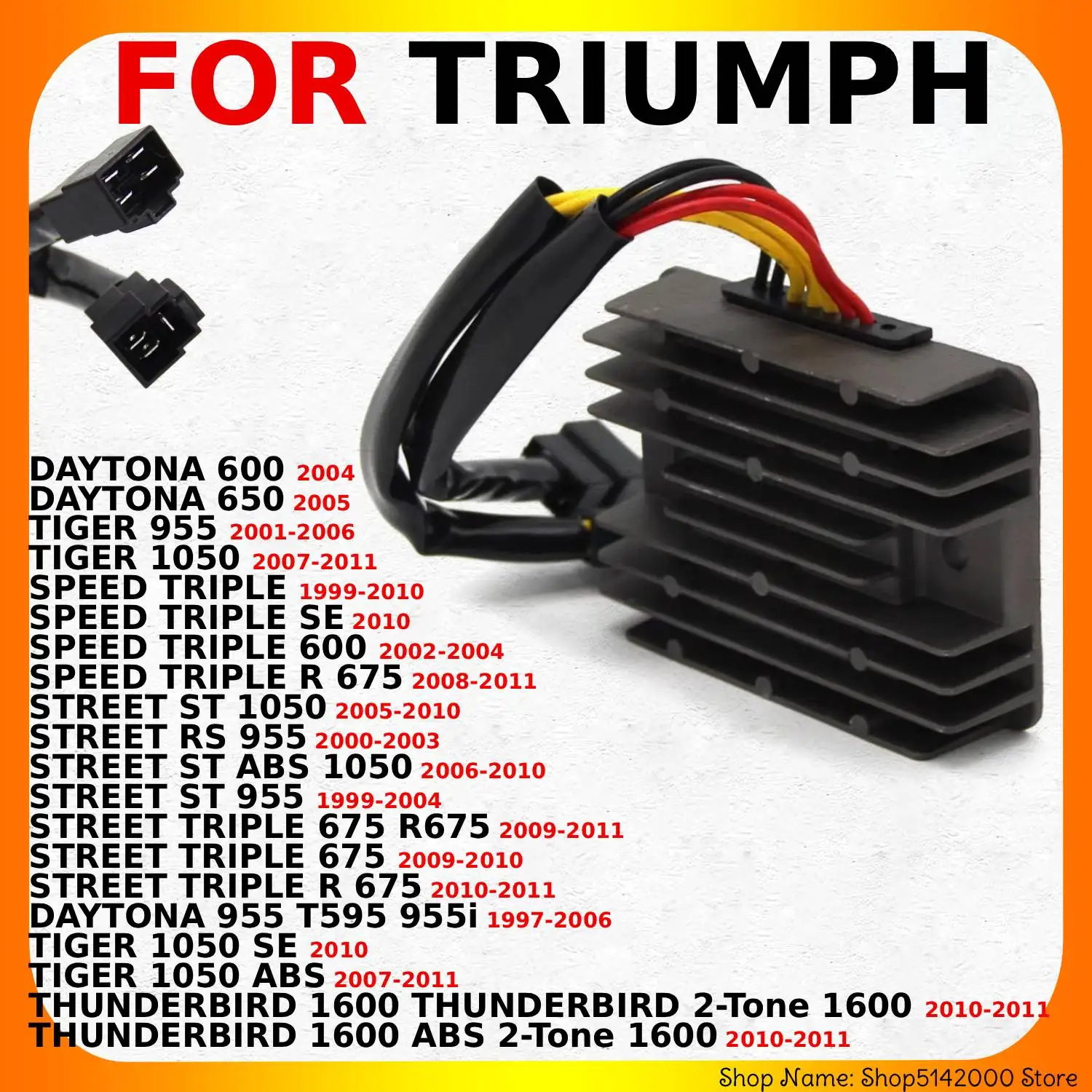 Voltage Regulator Rectifier For Triumph Tiger 1050 Daytona 600 650 675 955i VIN 381275 564947 132513 Sprint GT T1308300 T1304040
