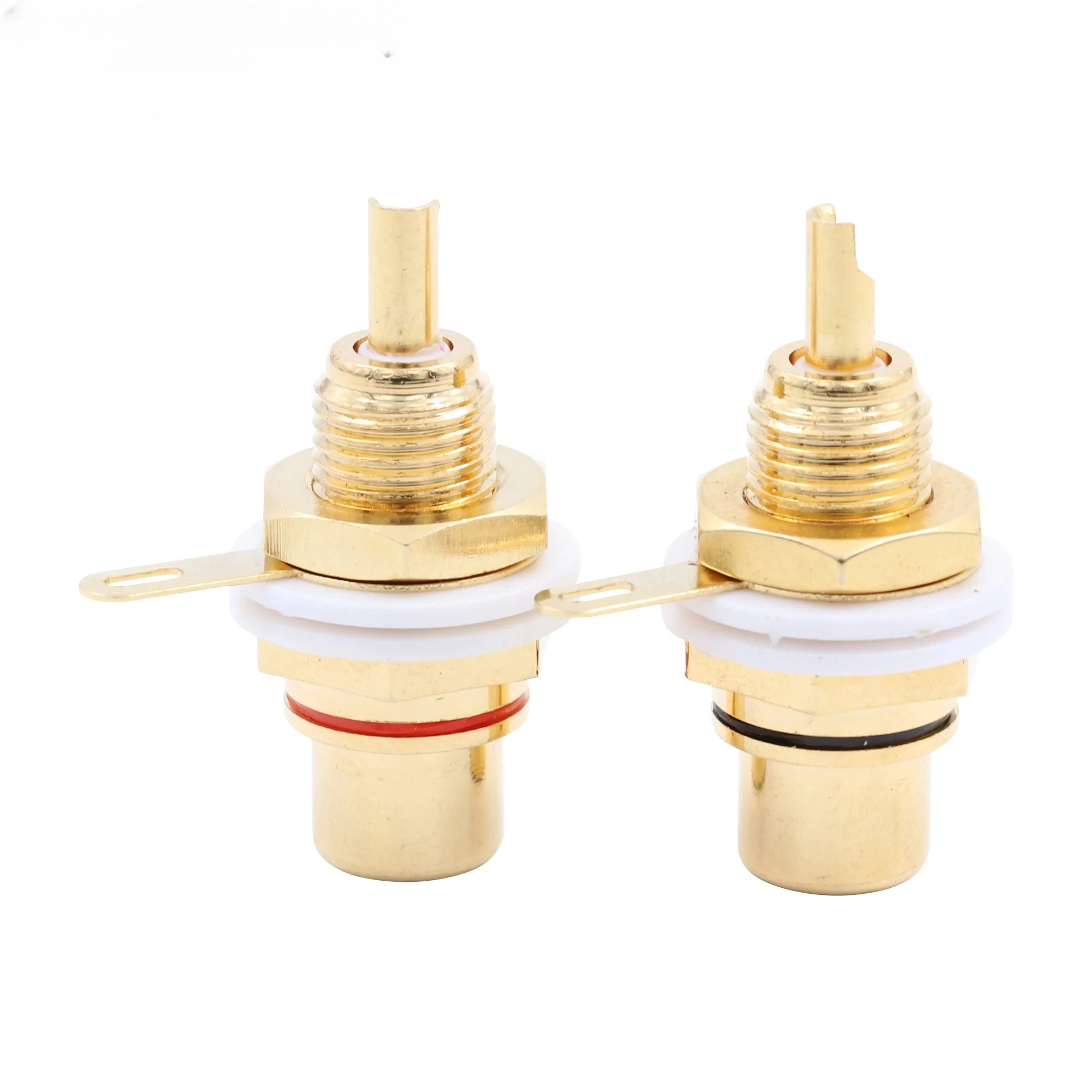 4- 20PCS RCA Female Socket Lotus Connector Chassis Panel Mount Adapter Audio Terminal Plug 3.5mm AV Plug Gold Plated