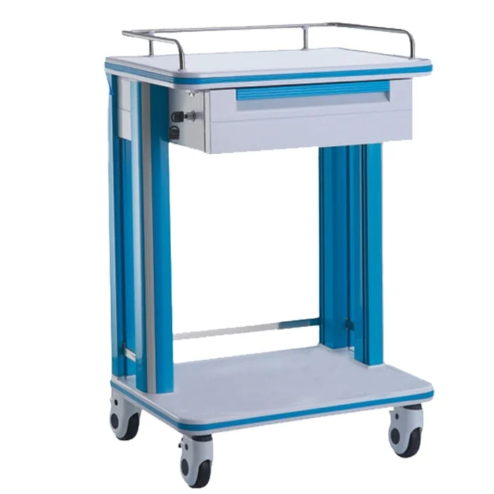 

T8139 Hospital Emergency Trolley Big Drawers Medicine Cart with ABS Plastic and Metal for Patient Treatment Nursing