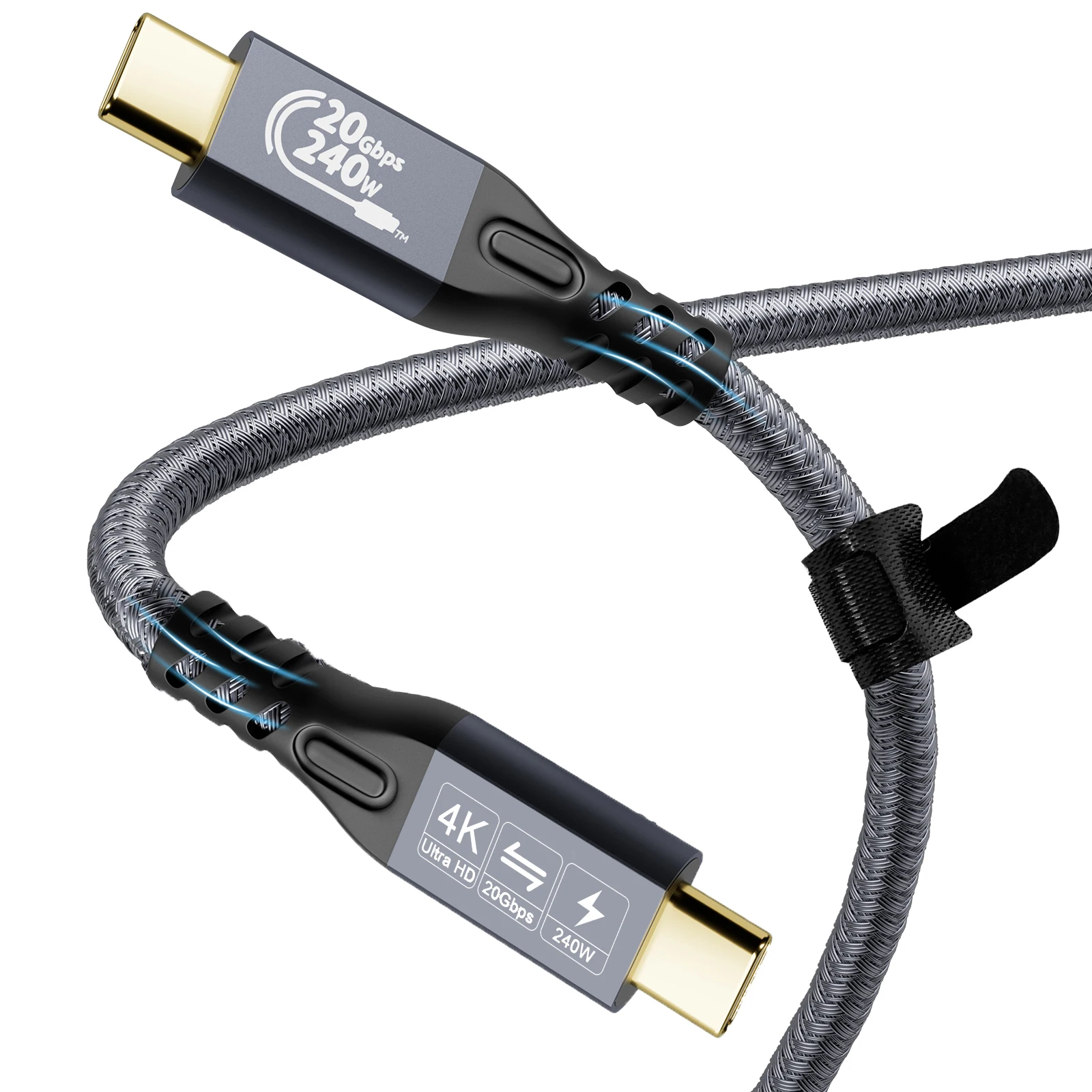 C USB C Cable to USB C 3.2 Male Gen2 × 2 Type C Charging Cable, 20Gbps Data Transfer, 240W 48V/5A Fast Charging Cable, 4K @ 60Hz