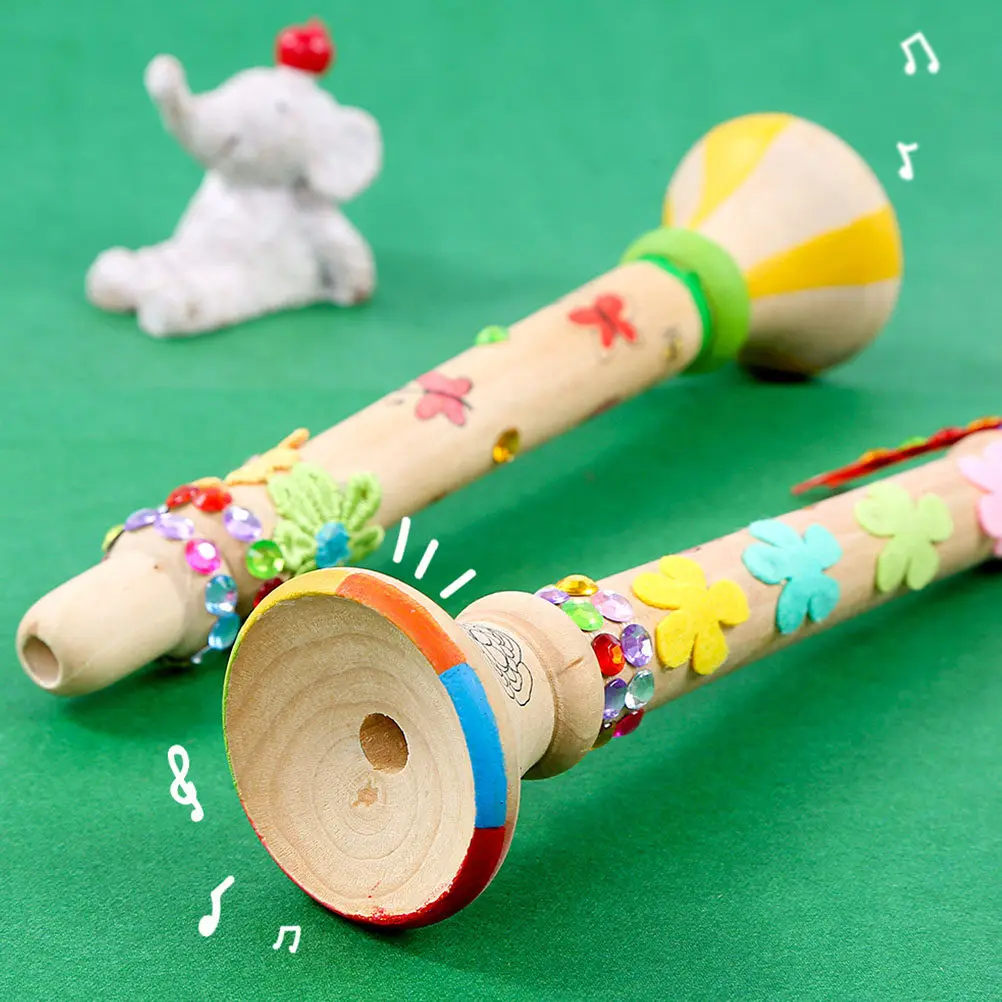 Wooden Horns DIY Craft Kit for Kids – Educational Musical Toy Set with Painting Activity