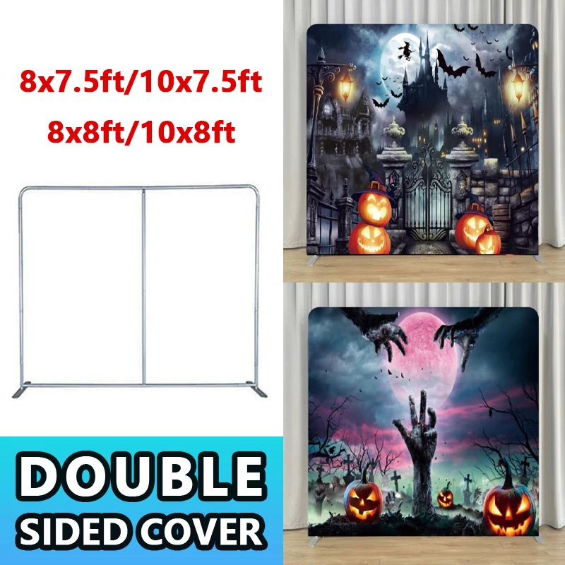 Halloween Outdoor Decoration Aluminium Backdrop, Customizable Horror Element Cover for Photo Studio Photography, 8ft,10ft