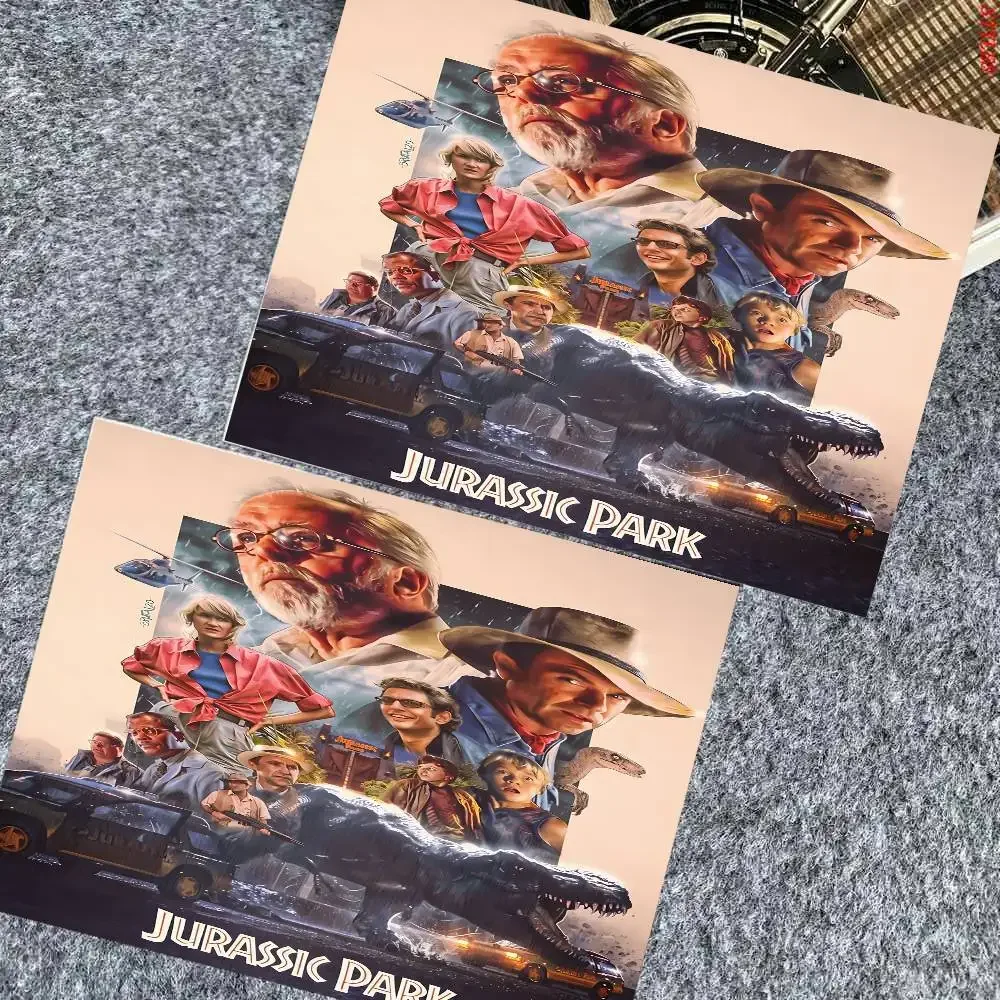 1 قطعة ديناصور قماش اللوحة الحديقة الجوراسية الفيلم المشارك ذاتية اللصق الفن ورق مقاوم للماء ملصق مقهى بار غرفة الجدار #4