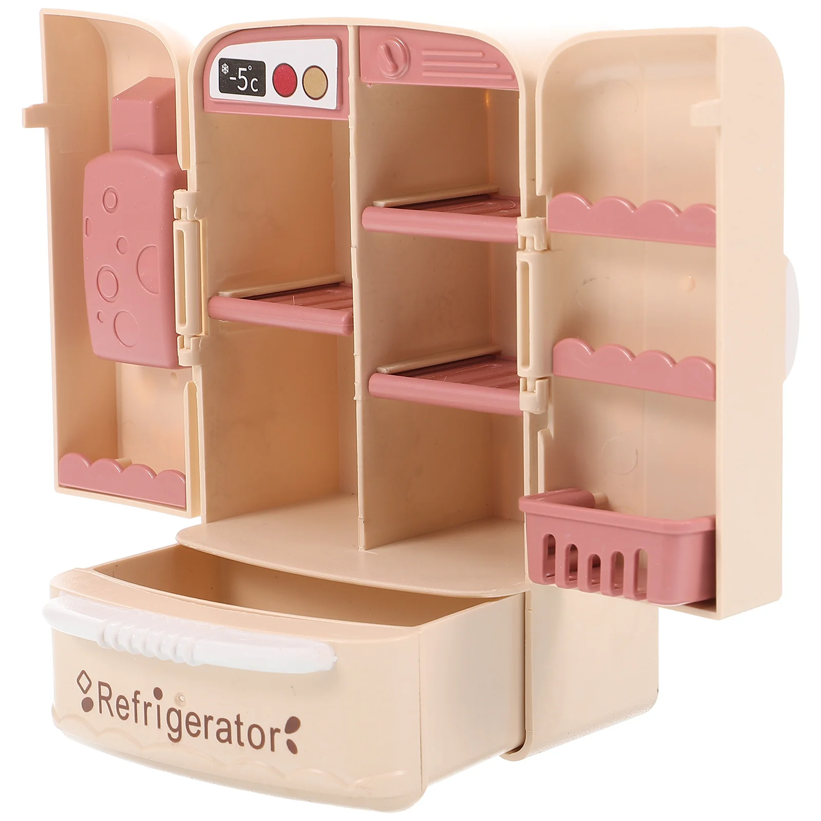 Doppeltüriger Kühlschrank Miniatur Kühlschrank Ornament Kinder Miniaturen Spielzeughaus Puppenhaus Zubehör Möbel Dekor 1/12