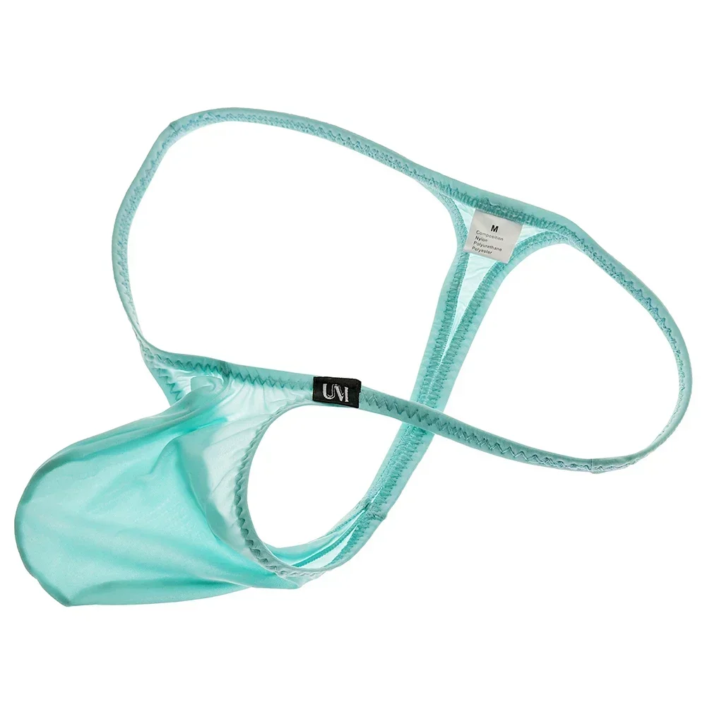 1pc Men's Low Waist T-Back Thongs G-Strings U-convex Pouch Underwear Lingerie See Through Man Panties Bikini Briefs