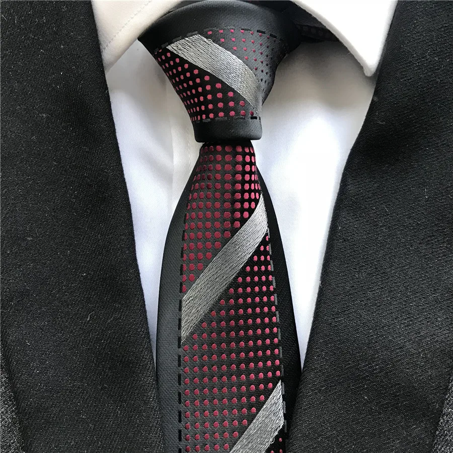 Men's Ties Designer Novelty Panel Neck Tie High Quality Jacquard Woven Neckties for Men Stripes with Fashion Dots Ties