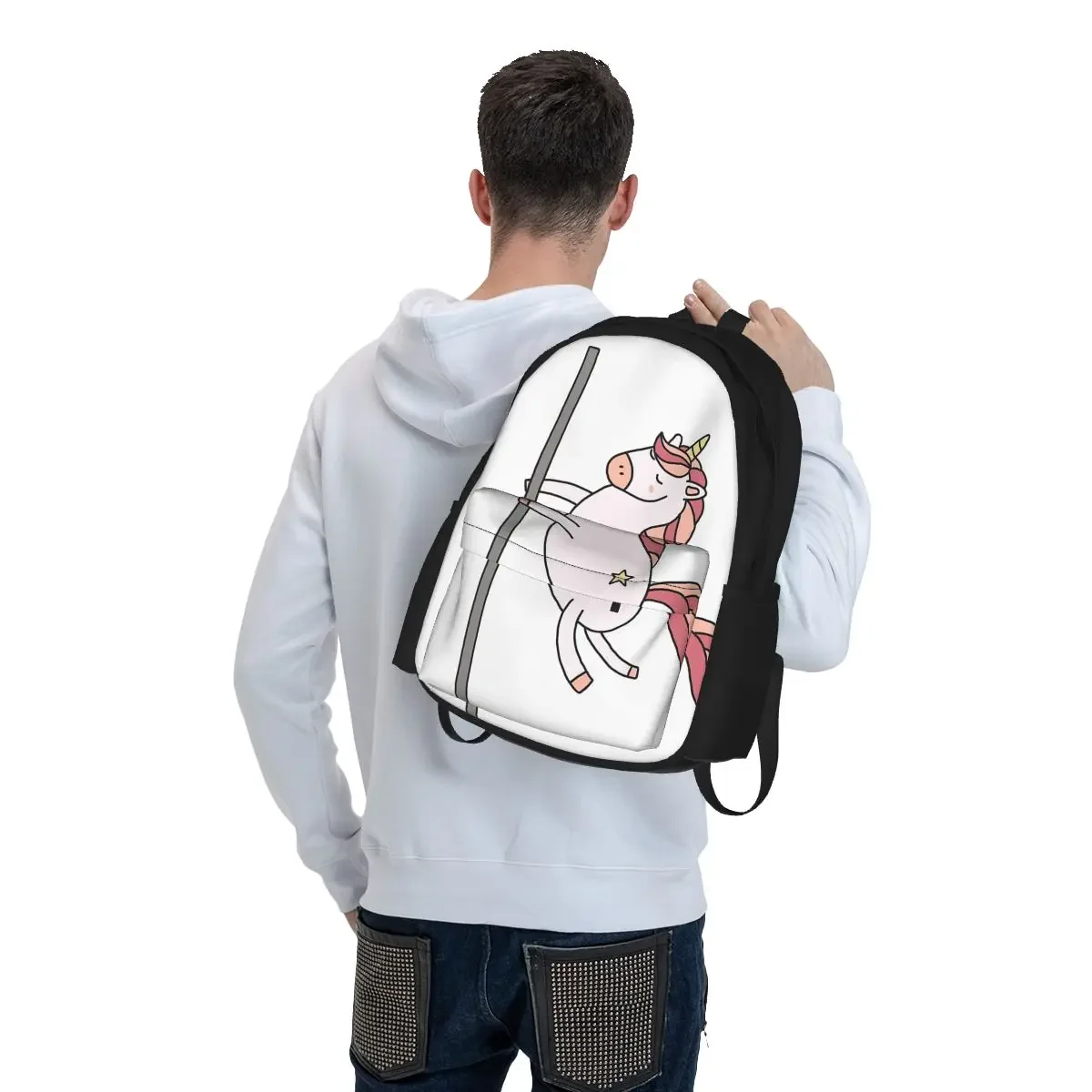 Mochilas de unicornio Pole Dancing para niños y niñas, mochilas escolares de dibujos animados, bolsa de hombro para ordenador portátil