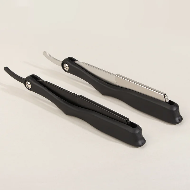 Light Weight Shaving Razor Classic Barber Grooming Tools Plastic Handle Stainless Steel Single Edge Blade Head Straight Razor
