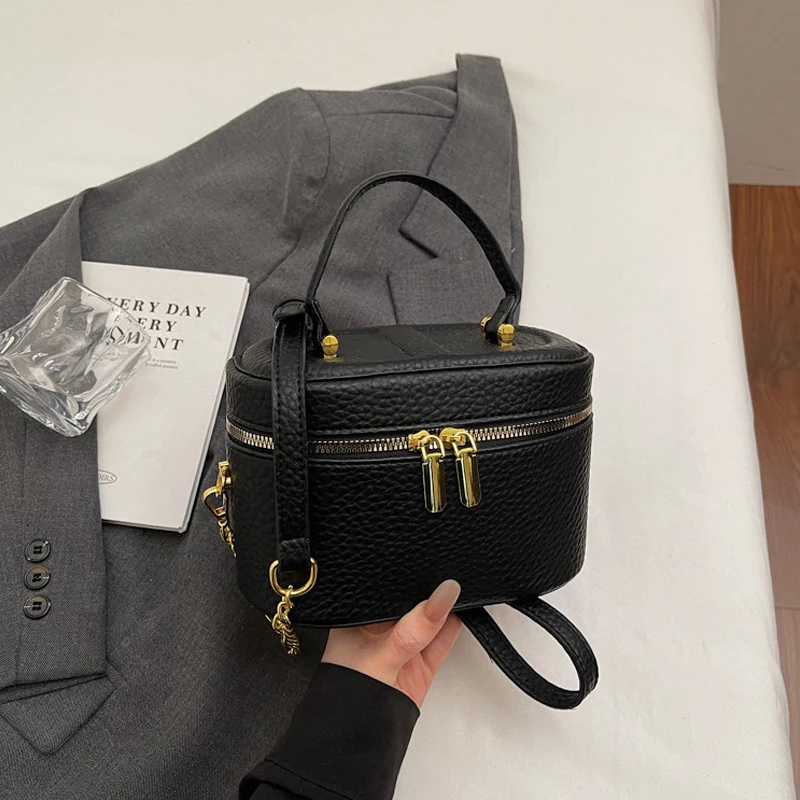 Bag's for Women New High End Versatile Chain One Shoulder Crossbody Bags French Texture PU Party Square Handbags Trend