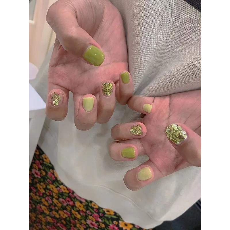 Internet Celebrity Korean BigSequinsFlashing Nail Accessories Fresh Fruit Green Mermaid Princess Fine Glitter Patch Nail Sequins