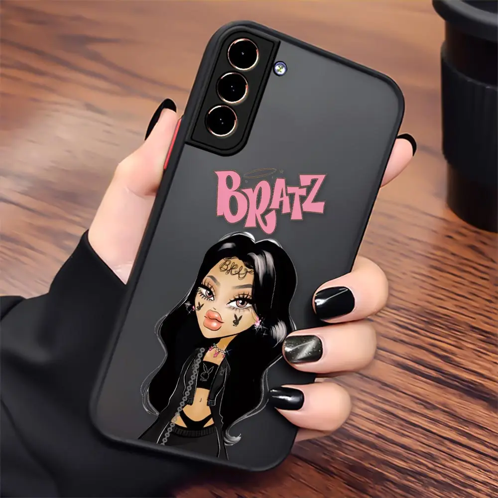 Bratz Doll Cartoon For Samsung S24 Case S21 FE S22 S23 Plus S10 Funda For Galaxy S24 Ultra Cases S9 Shockproof Matte Phone Cover