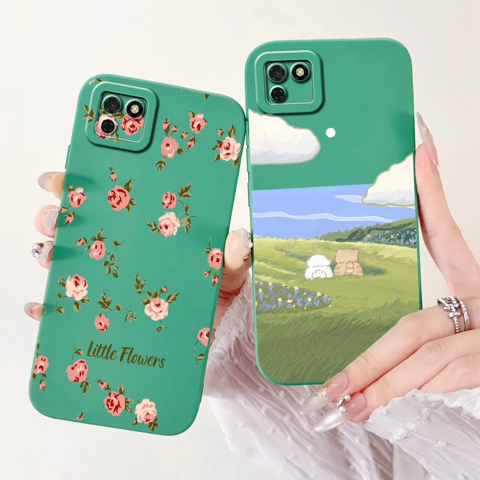 For Huawei Y5p Case DRA-LX9 Cute Panda Cartoon Liquid Silicon Shockproof Funda For Honor 9S DUA-LX9 HuaweiY5p Honor9S Phone Case