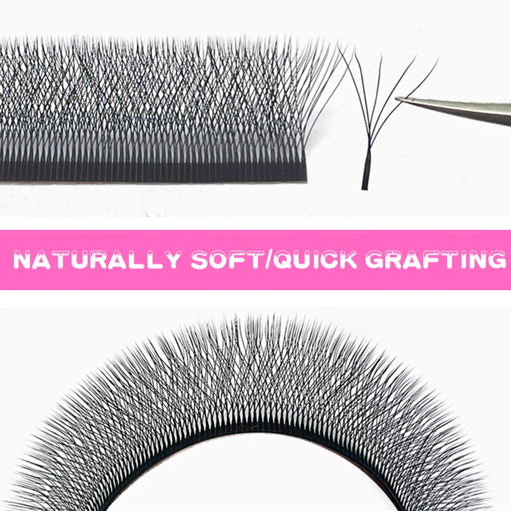 ANJOSIRMA Curl Shaped Cílios Extensão, cílios profissionais macios naturais,Mink Lashes, fãs Premade Volume, 3D, 4D, 5D, 6DW, C/D/DD