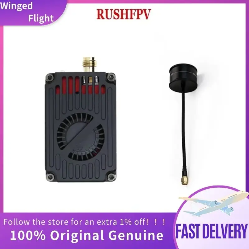 RUSHFPV 1.3GHz 4W VTX with SMA Omni-directional Antenna Support IRC Tramp Protocol Video Transmitter for RC FPV Long Range Drone