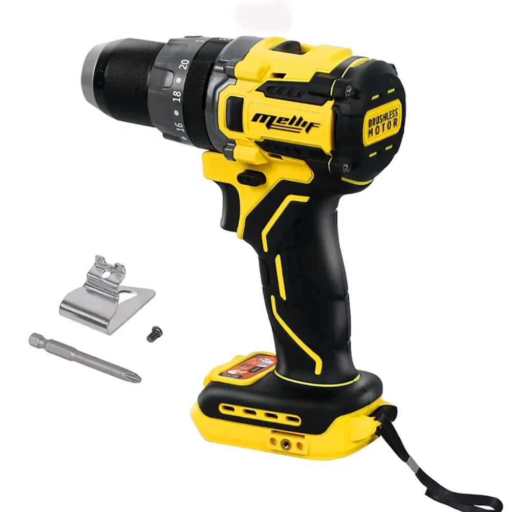 Mellif Brushless Impact Drill 20V - 85N.m Max Torque & 30,000BPM Turbo Mode,Compatible with DeWalt 18V/20V Battery