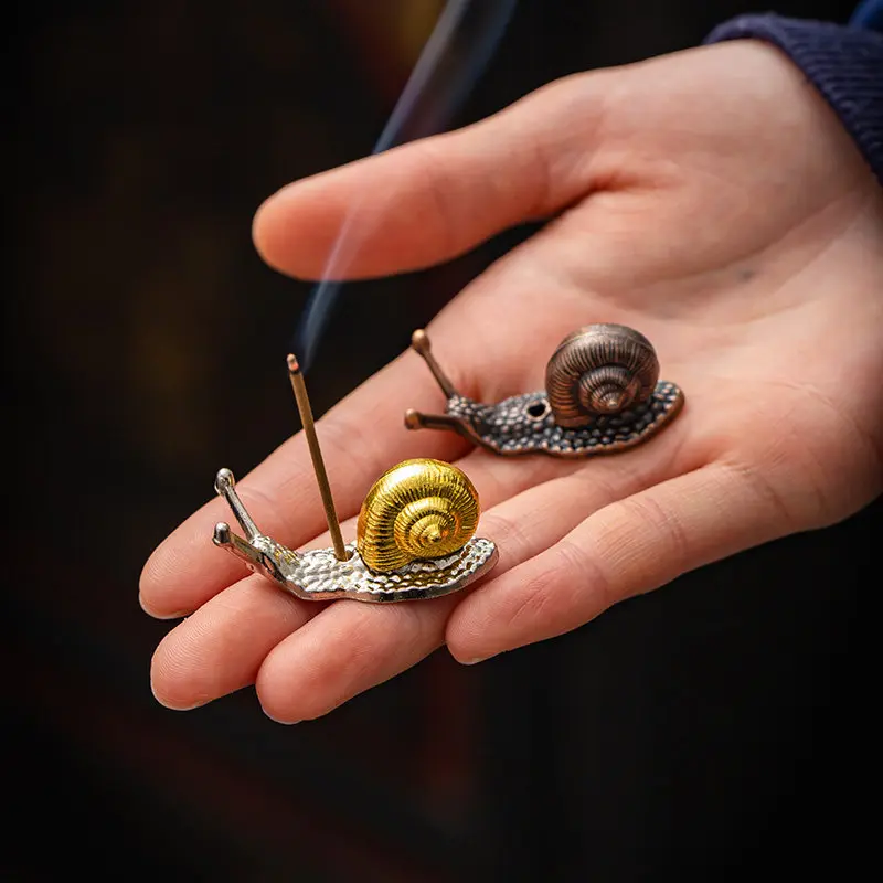 1pc Alloy Snail Small Ornaments Small Turtle Cute Vivid Little Animal Home Decoration Bonsai with Incense Crafts Figurines
