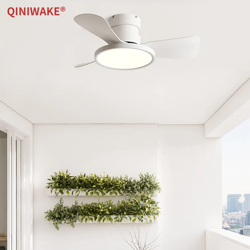 QINIWAKE 28/36 inch Ceiling Fan with LED Light and Remote Control Modern Indoor for Bedroom Living Room Dining Room Kitchen