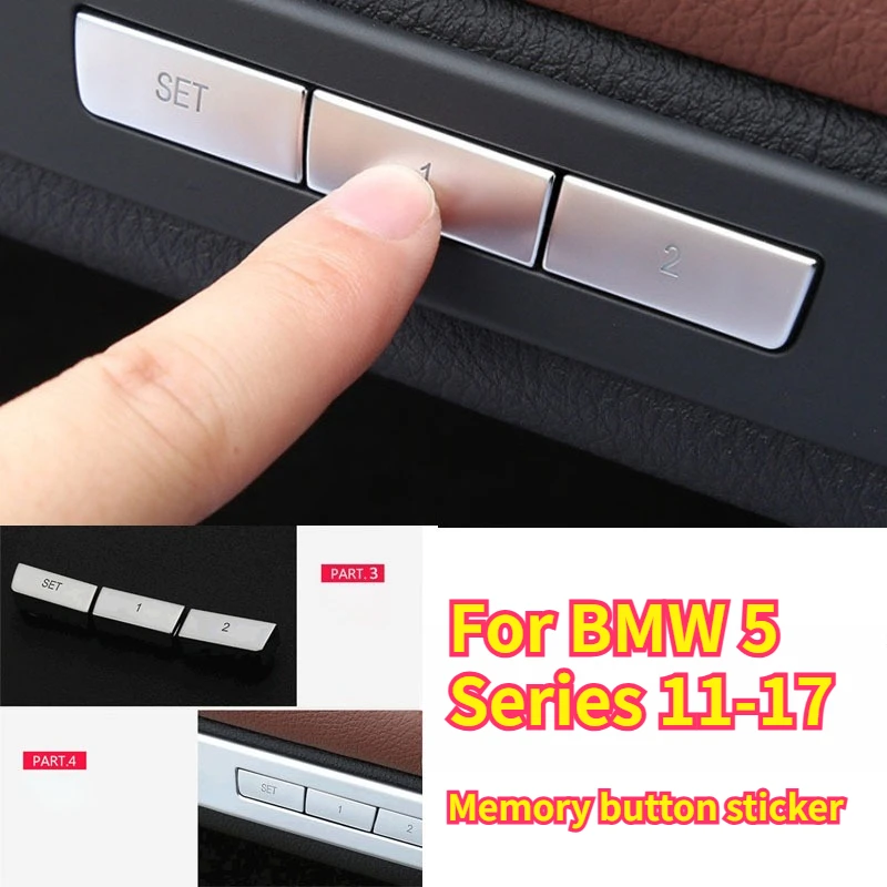 Suitable for BMW 5 Series 2011-2017 Interior Modification Stickers, Interior Buttons, Door Seat Memory Button Stickers Sequins