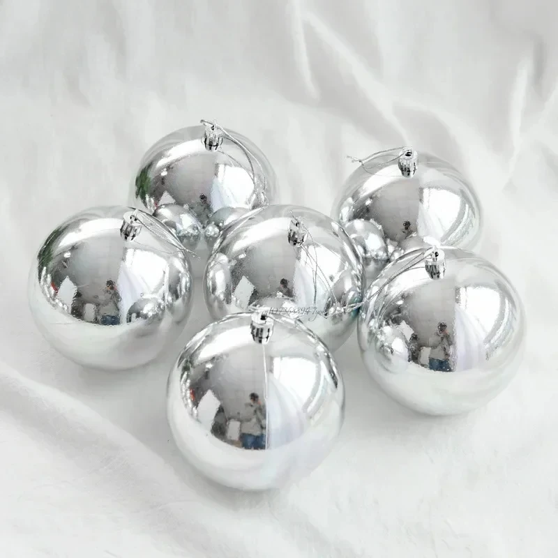 6/10/15cm Light Silver Balls Christmas Tree Decorations Ornaments Ball Wedding Xmas Party for 2025 New Year Home Decor Noel Gift