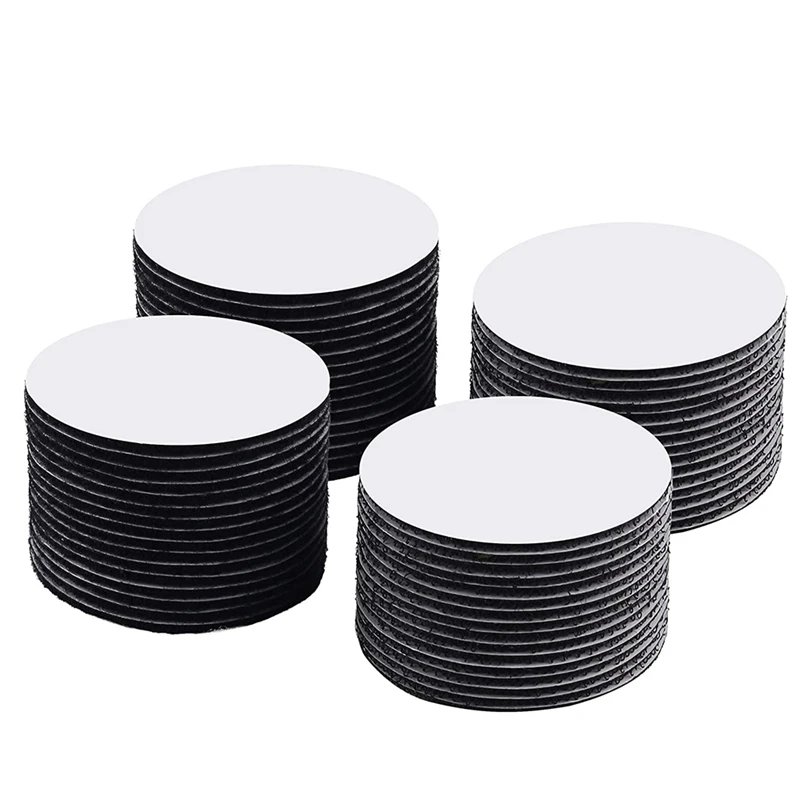 64 Pairs Hook And Loop Tape Fastener Round Dia. 2.4 Inch Dots Pad With Heavy Duty Adhesive Hook Loop Strip Mounting Tape