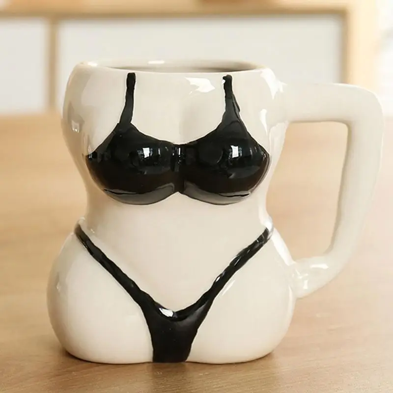 Bikini Girl Coffee Mug Bikini Tea Cup Coffee Mug Ceramic Mug Drinking Cup Latte Mugs Female Body Funny Sexy Coffee Mugs Desk