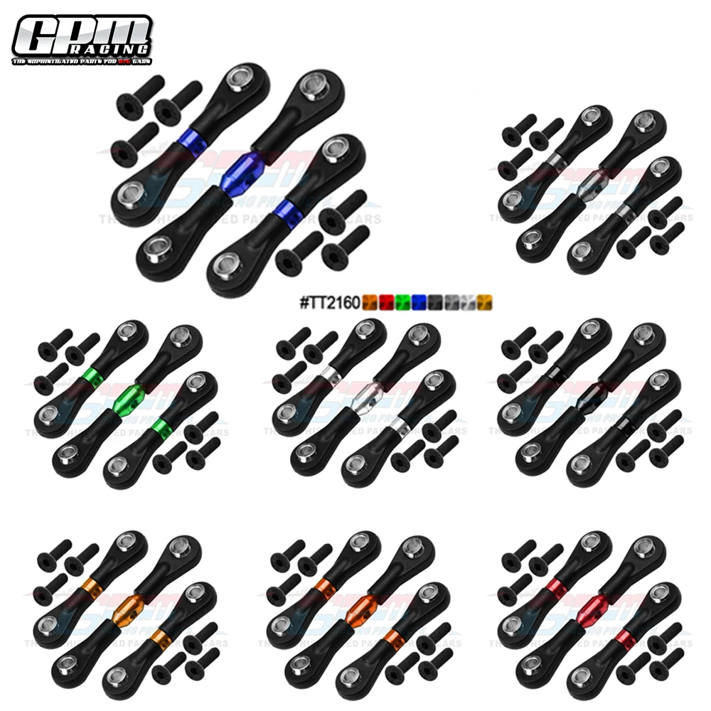 GPM Remote Control Model Car Accessories for TAMIYA TT02/TT02T Aluminum Alloy Adjustable Length Steering Rod 1Set # TT2160