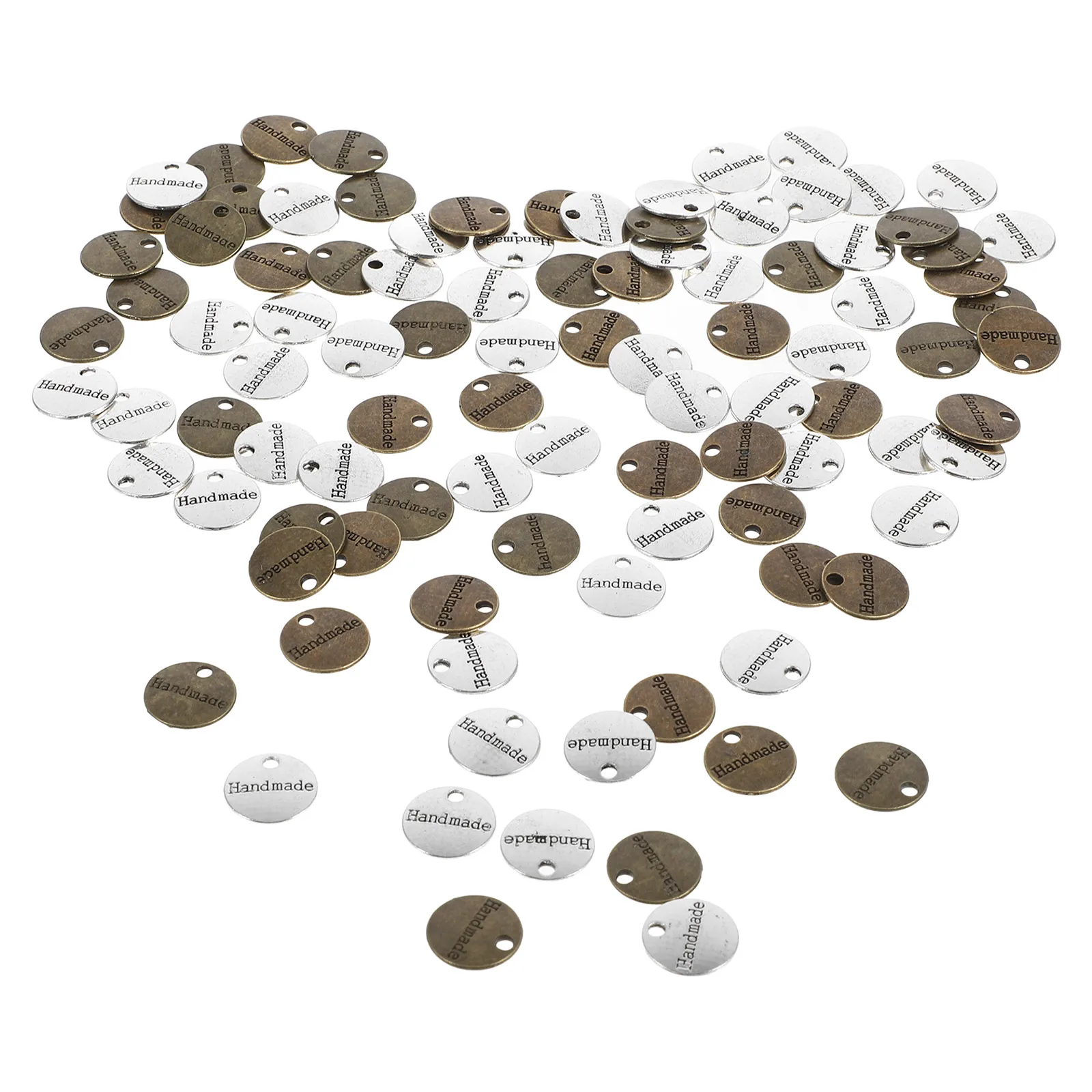 

100pcs Zinc Alloy Disc Pendants 14mm Double Sided Round Tags for Handmade Jewelry Crafts Necklace Making Bracelets