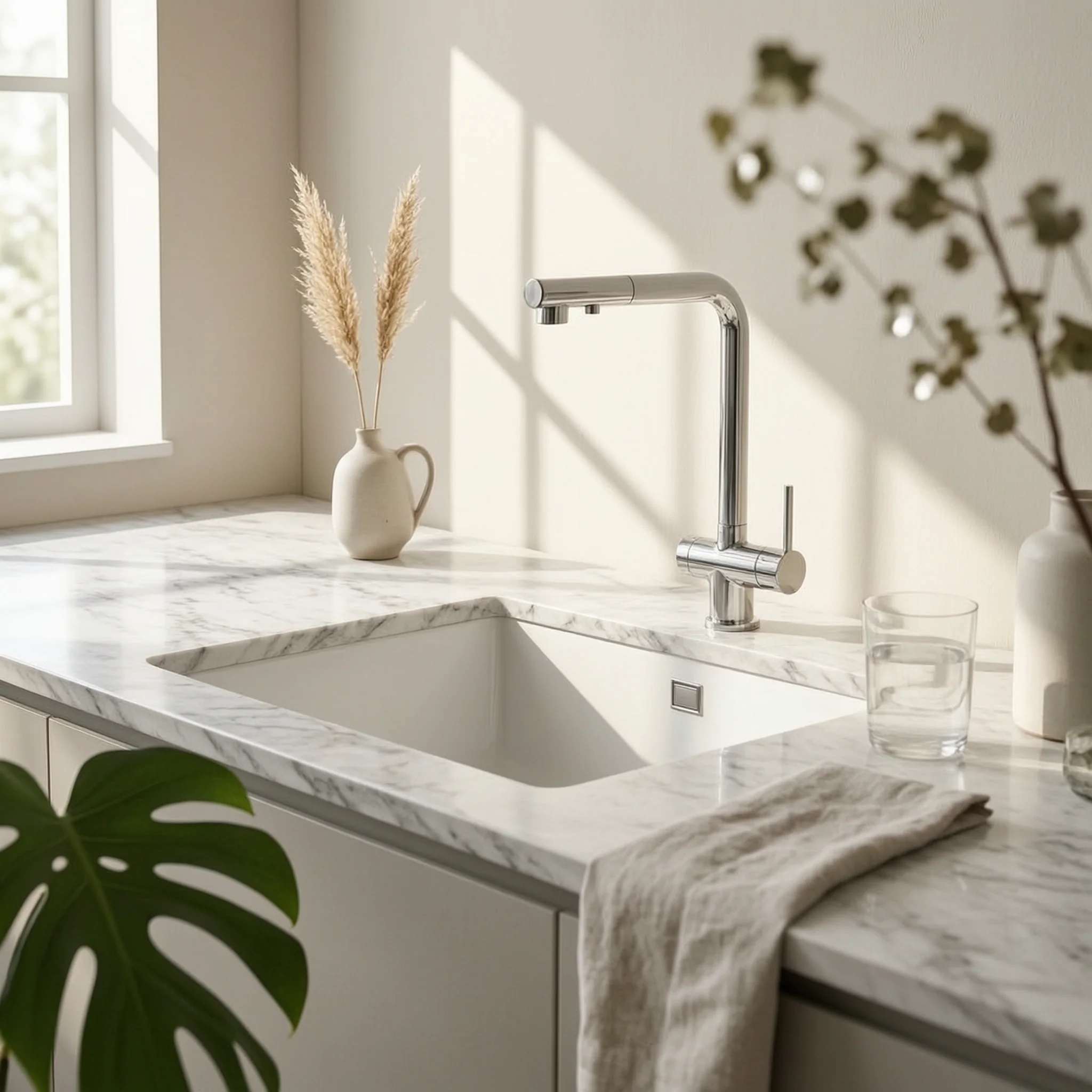 Kitchen Faucet with Pull Out Spray Three in One Sink Tap for Home Kitchen Sink or Island Daily Use