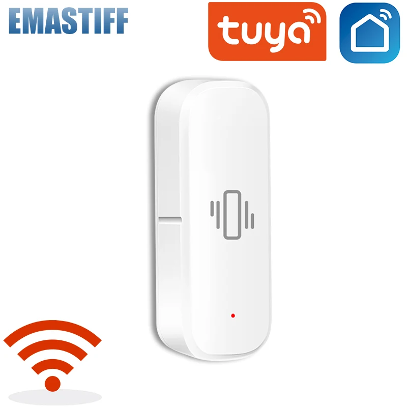 Tuya WiFi Smart Vibration Sensor Detection,Smart Life APP Notification,Real-Time Glass Shock Alarm,History Record