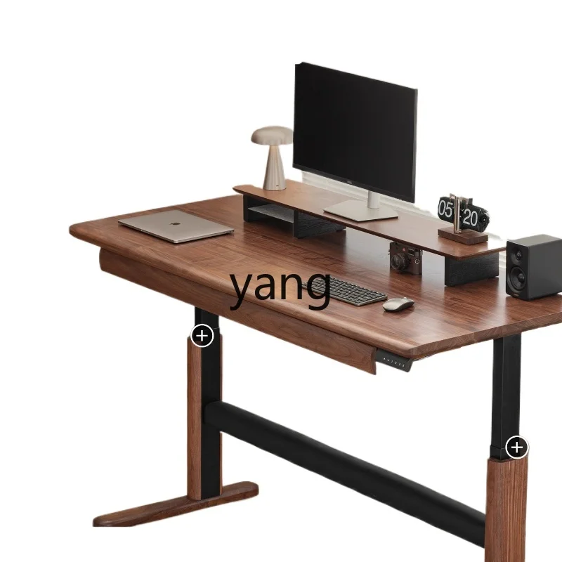 

LZR North American black walnut electric desk solid wood lifting table electronic control table