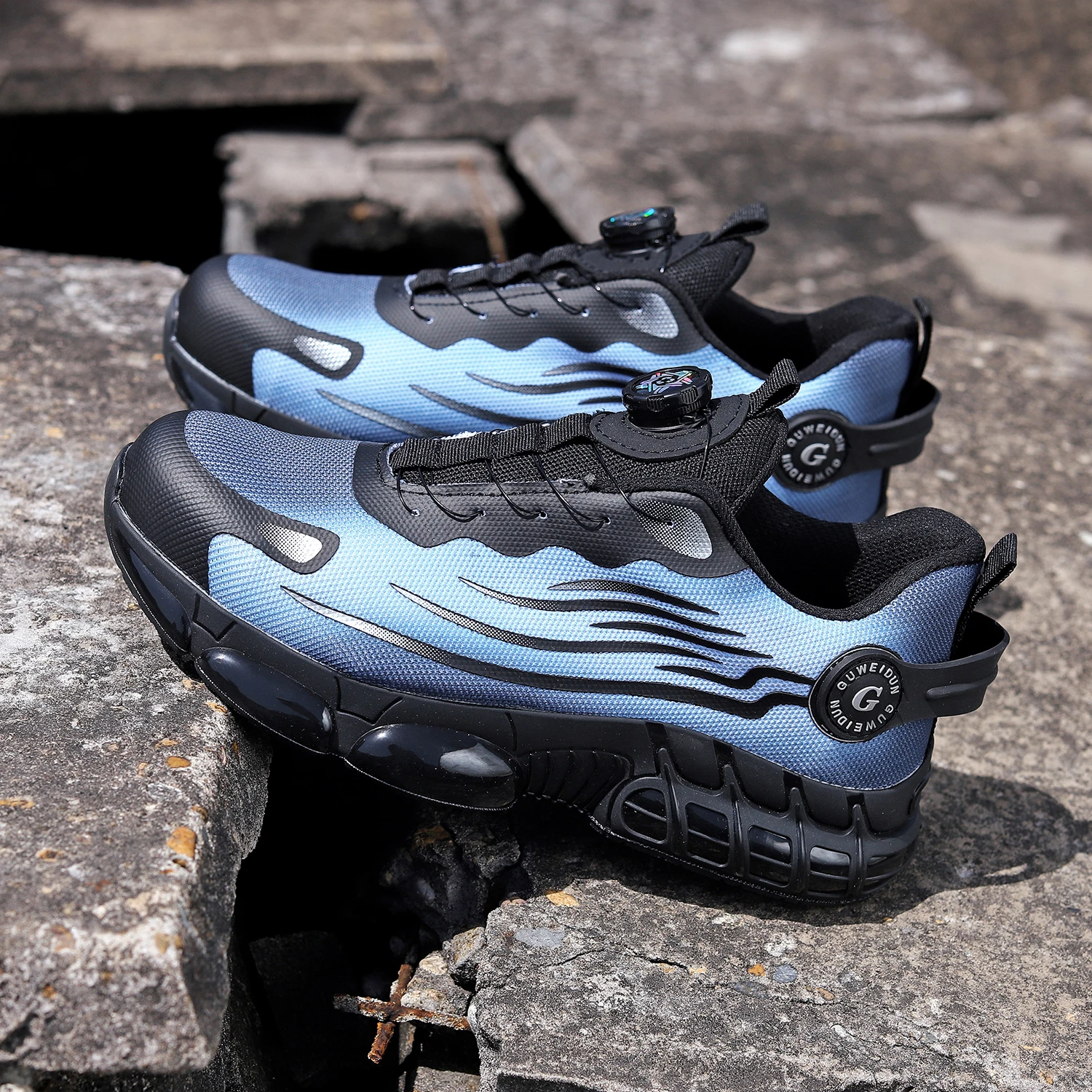 أحذية أمان للعمل بإبزيم دوار للرجال والنساء مقاس كبير، نعل ناعم وخفيف الوزن، أحذية رياضية واقية عصرية للعمل #2