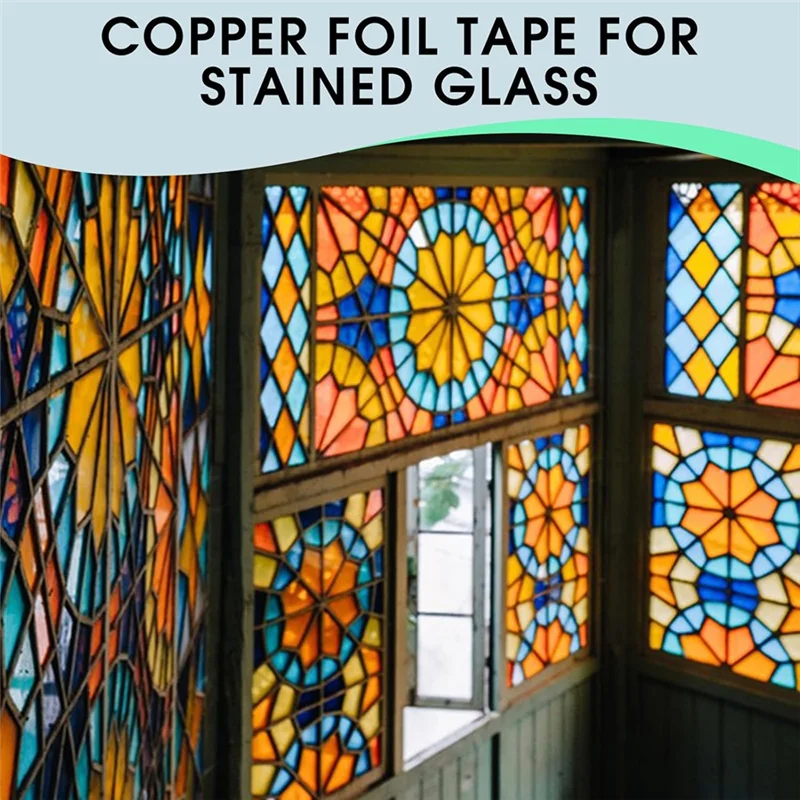 SOFT-Conductive Adhesive Copper Foil Tape 4 Rolls Double-Sided For Stained Glass For Stain Glass