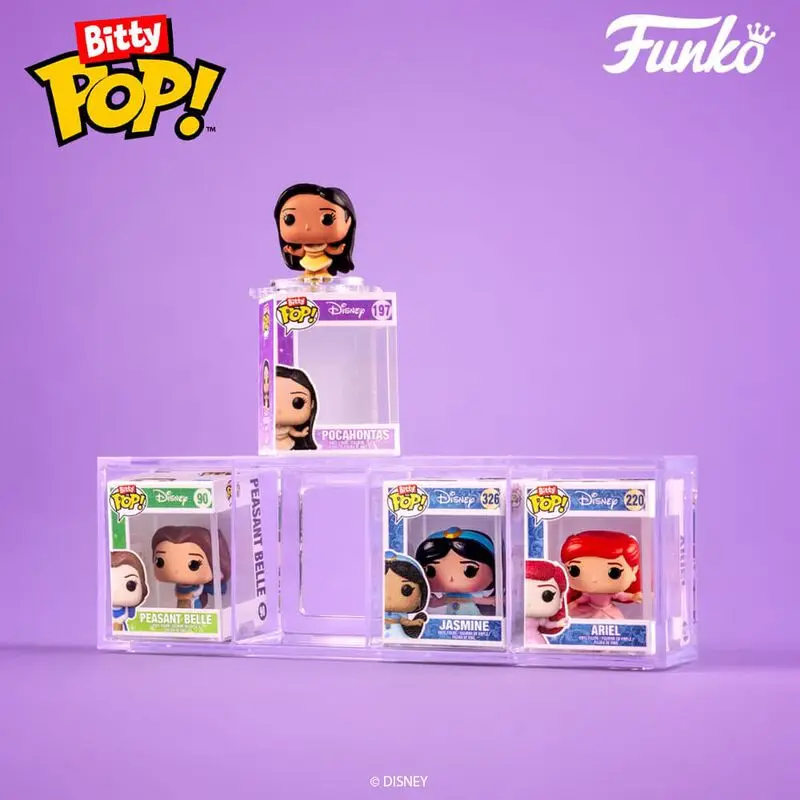 Disney Fnuko Pop Snow White Ação Figuras Bitty Pop! Disney Princess 4-Pack Anime Figurinha Modelo Brinquedos Bonito Mini Boneca Crianças Presente