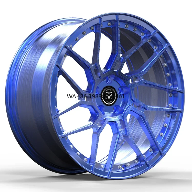 

Blue Brush Forged Aluminum Rim 5x114.3 Staggered 18 19 20 21 22 Inches for Ferrari F12